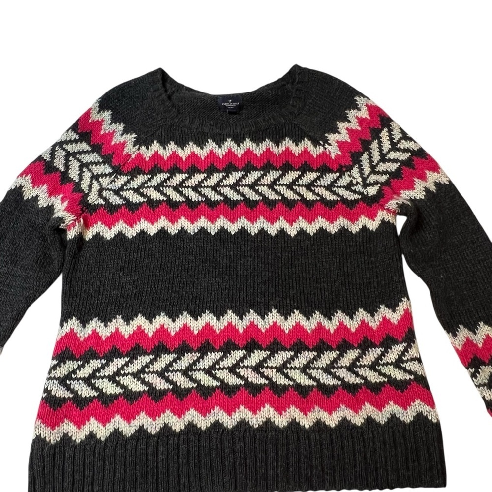 American Eagle Women’s size large Nordic fair isle wool blend sweater - Picture 3 of 8